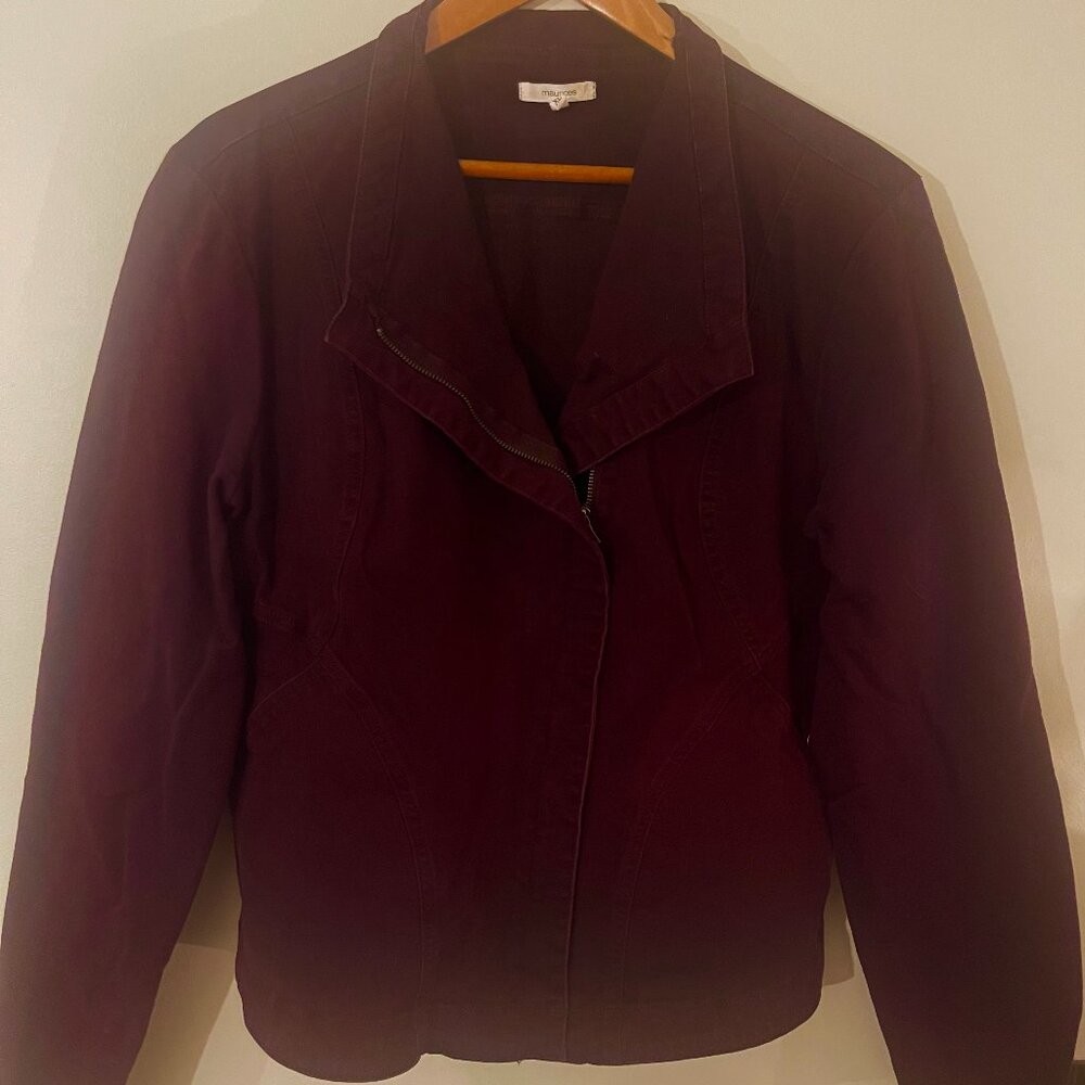 Maurices XL Plum 'Moto' Style Zip-Up Jacket